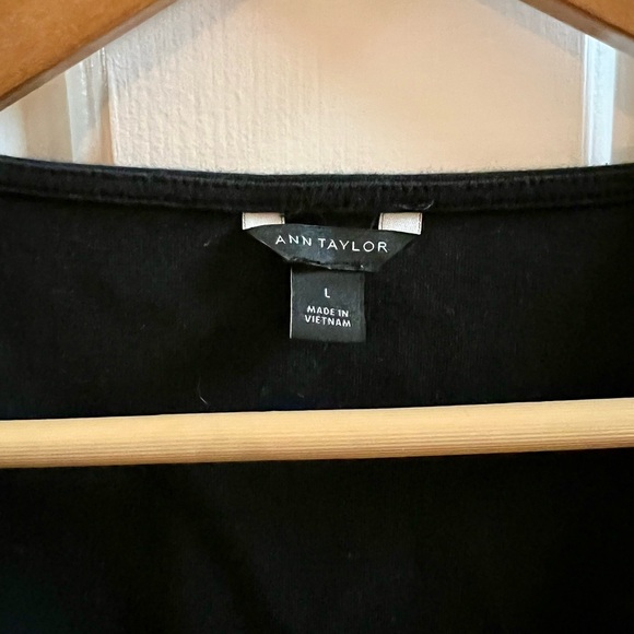 Ann Taylor Black Square Neck Top - Picture 2 of 3